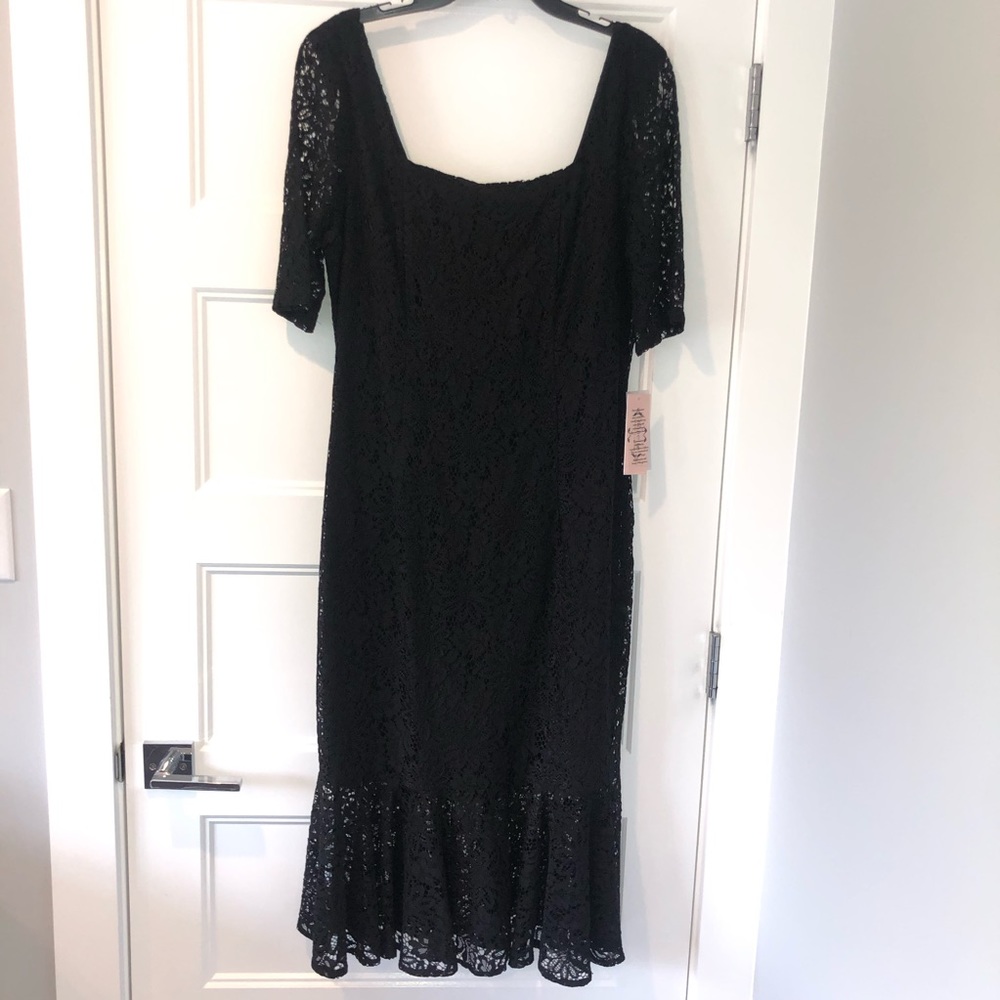 Lace Peplum Hem Dress